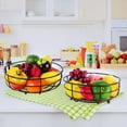 thumbnail image 6 of Auledio 2 Tier Detachable Fruit basket with Banana Hanger, Fruit Bowl for Kitchen Counter, Hanging Storage Baskets for Organizing (Bronze）, 6 of 7