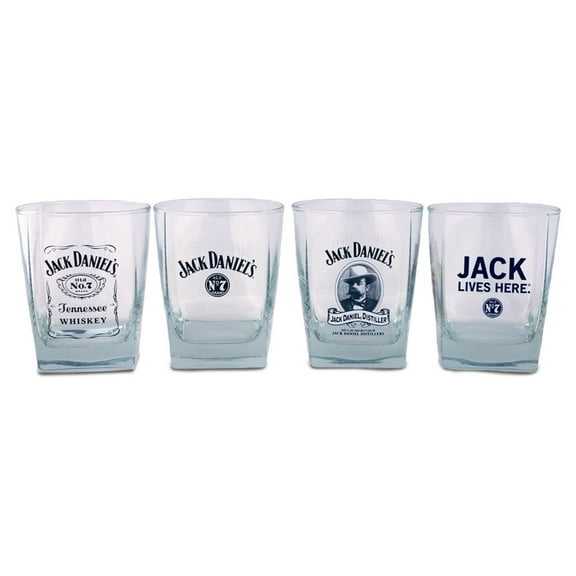 Jack Daniel's Double Old Fashioned Glass DOF Set of 4