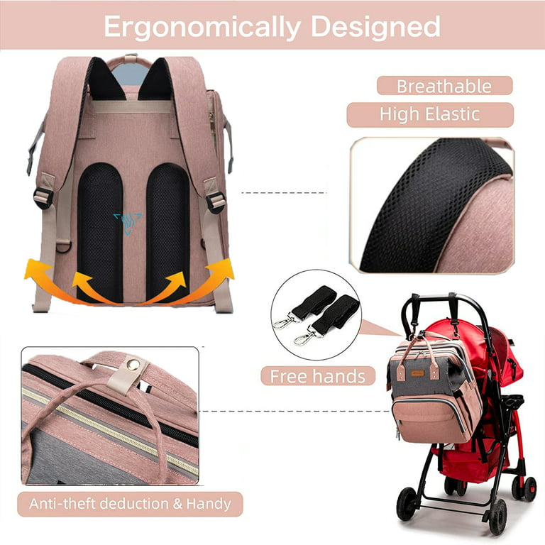 Momcozy Baby Diaper Bag Backpack, Baby Waterproof Changing Bag, 560g  Lightweight Large Travel Backpack Black 