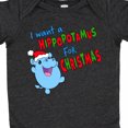 thumbnail image 4 of Inktastic I Want a Hippopotamus for Christmas Cute Stuffed Hippo Boys or Girls Baby Bodysuit, 4 of 5