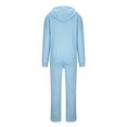 thumbnail image 3 of SELONE Sweat Suits For Womens Weight Loss 2 Piece Long Sleeve Jackets Long Sweatpants Hooded Neck Gym Loose Straight Leg Workout Pockets Solid Jogger Fall Wintern Clothes Light Blue, 3 of 4