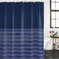 thumbnail image 4 of Navy Blue Striped Shower Curtains for Bathroom, Waterproof Fabric Bath Curtains Decor, Bath Tub Curtain Vintage Stripes Ombre Decorative Shower Curtain Sets with 12 Hooks, 72x72 Inch, 4 of 7