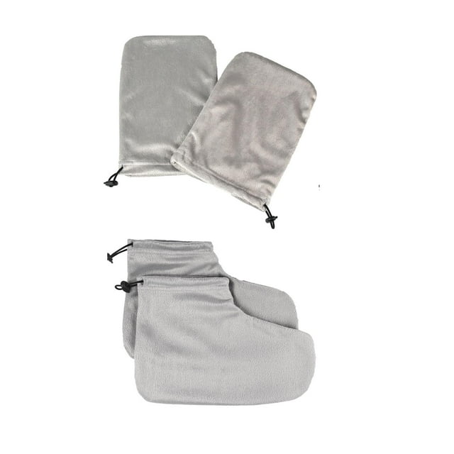 2 Guantes de para Manos Y Pies Que Mantienen Calientes Las Herramientas de Uñas Gris shamjiam Manoplas de cera de parafina