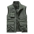 thumbnail image 3 of UVEASISHA Big and Tall Cargo Vest for Men Outdoor Lightweight Quick Dry Hiking Vest Breathable Sleeveless Travel Jackets with Multi Pockets Army Green 3XL, 3 of 5