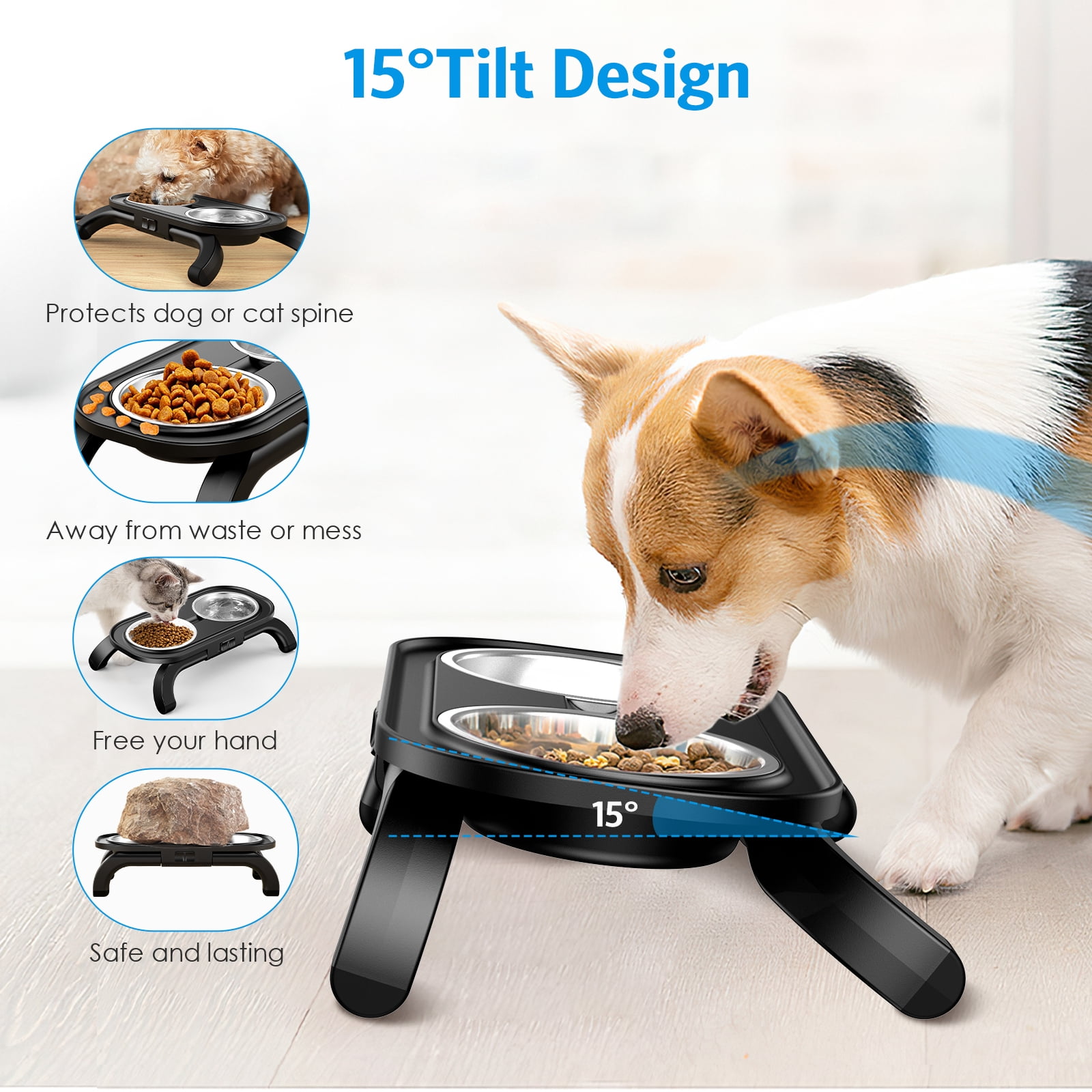 ORIA Pet Feeder Bowl, Spill Proof Pet Water Dispenser Vehicle/Outdoor/Indoor Drinking Water Bowl for Dogs and Cats