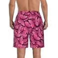 thumbnail image 3 of Kdxio Pink Butterfly Pattern Mens Casual Shorts - Drawstring Summer Beach Sports Shorts for Men, 3 of 9
