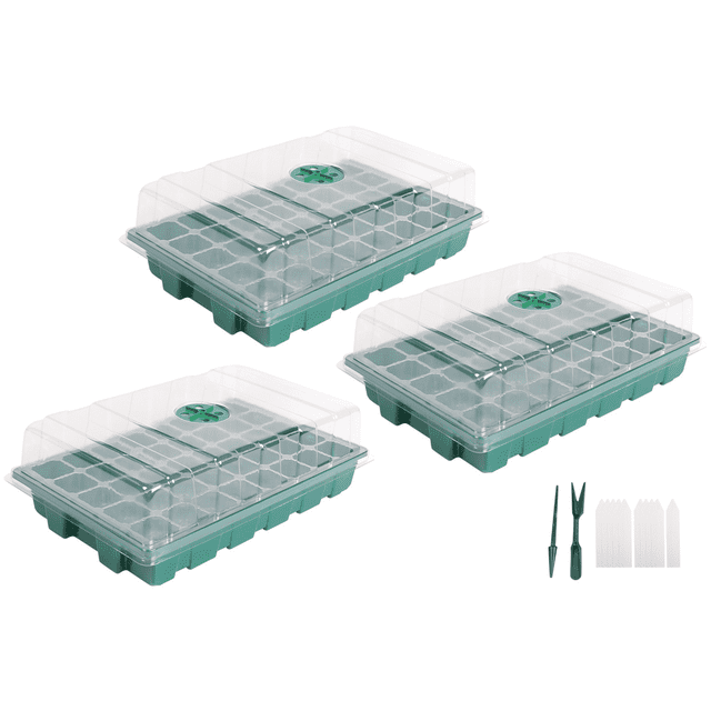 Bandejas de PláNtulas de Arranque de Semillas de Invernadero Caja de Cultivo de GerminacióN de Plantas de Flores Macetas de Vivero Maceta de JardineríA de Invernadero Verde