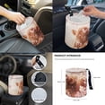 thumbnail image 7 of Renewold 14 PCS Car Seat Covers Set for Men, Auto Seat Protector with Steering Wheel Seat Belt Cover Garbage Bag Armrest Handbrake Rear View Mirror Protector Coasters, Highland Cow Pink Floral, 7 of 7