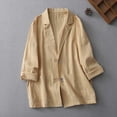 thumbnail image 2 of Baberdicy Women's Linen Blazer Jacket Lightweight Linen Suit Jacket for Women - Casual Long Sleeve Open Front Blazer - Spring Summer Office Coat (S-XXL) (Khaki | L), 2 of 8