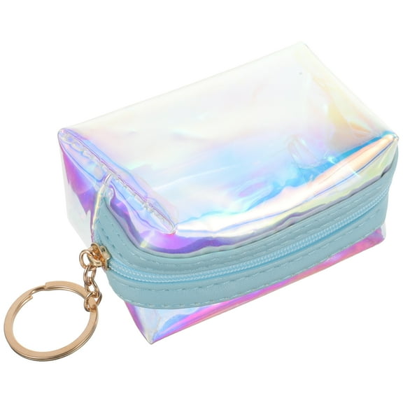 STRANDCHIC Women Coin Purse Keychain Wallet Sky-Blue PVC 1Pcs