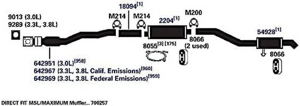 AP Exhaust Exhaust Pipe Fits select: 1991-2005 DODGE GRAND CARAVAN, 1992-2005 CHRYSLER TOWN & COUNTRY