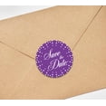 thumbnail image 3 of Darling Souvenir DIY Round 45 Pcs Violet Polka Dot Save The Date Wedding Stickers-1.6 Inches, 3 of 4