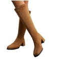 thumbnail image 3 of Bixock Boots for Women Zipper Tall Boots Round Toe Mid Heel Slip On Back Comfortable Daily Casual Outdoor Wear Fall Women Shoes, 3 of 3