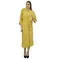 thumbnail image 2 of Bimba Women Long Solid Belt Robe Soft Modal Cotton Wrap Round Plain Bath Robe, 2 of 7