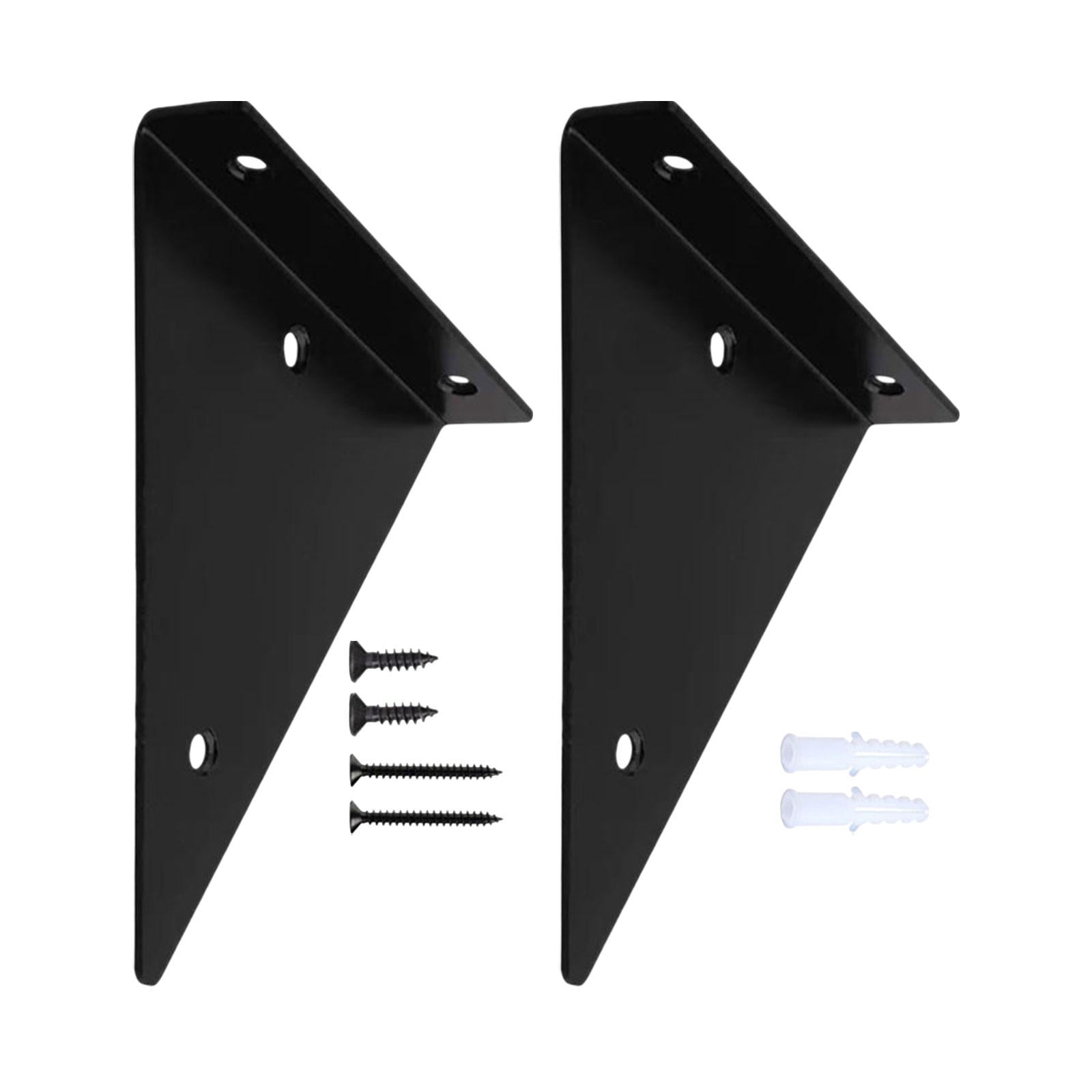 Shelf Bracket Wall Shelf Bracket Heavy Duty Floating Shelf Hardware DIY Iron Decor Corner Brace Floating Shelf Brackets for Bookstore Garage Black B