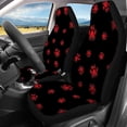 thumbnail image 3 of Uourmeti Red Paw Print Pattern Automotive Vehicle Cushion Stretchy Car Seat Covers, Easy to Install Compatible with most Cars Truck, 3 of 10
