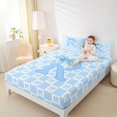 thumbnail image 4 of jejeloiu Blue Personalized Gifts Full Size Sheets,First Letter R Bed Sheets For Bows Lover 4 Pieces, 4 of 7