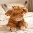 thumbnail image 5 of Highland Cow Stuffed Animal 7.9'' Realistic Scottish Cow Plush Toy Soft Farm Animal Cattle Plushie Doll Gift, 5 of 6