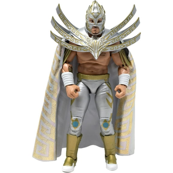 Boss Fight Studio Legends of Lucha Libre Premium Laredo Kid Action Figure – Highly Articulated Figurine with Accessories - Removable Soft Goods Cape, Alternate Hands & Head, and Removable Gear – 1:12