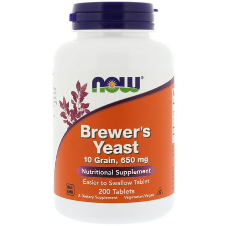 NOW Foods Brewer's Yeast 650 mg 200 Tabs (Best Brewers Yeast Brand For Lactation)