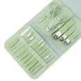 thumbnail image 2 of Nail Clipper Set, Manicure Pedicure Kit, 16pcs Stainless Steel Folding Nail Cutter Set with Scissors Cuticle Remover Ear Pick, Portable Lightweight Travel Leather Case Grooming Tools, 2 of 4
