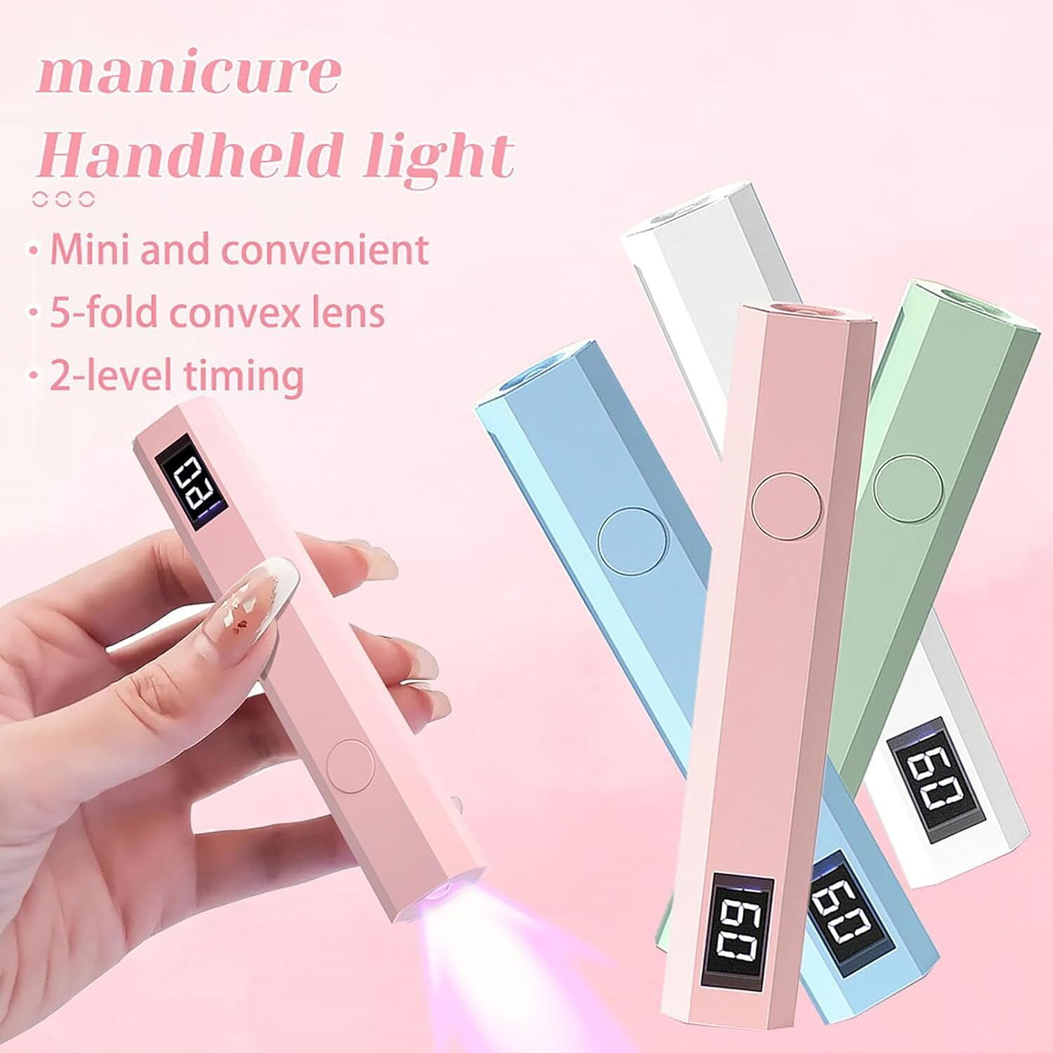 Glonailstickers Finger Nails Uv Light, Glo Nail Stickers Kit with Uv Light