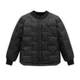 thumbnail image 2 of Lilgiuy Little Girls Puffer Jacket Casual Solid Color Long Sleeve Button Down Winter Warm Coat Outwear for Indoor and Outdoor Activities Black (4-12Years), 2 of 5