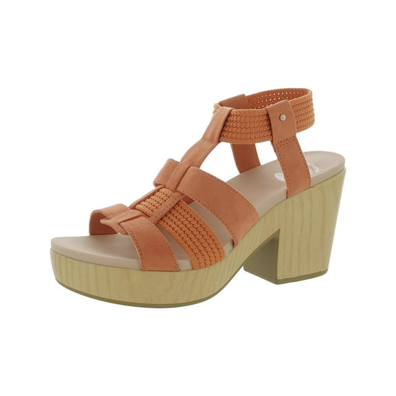 Dr. Scholl's Shoes Womens Blossom Faux Suede Ankle Strap Platform Sandals