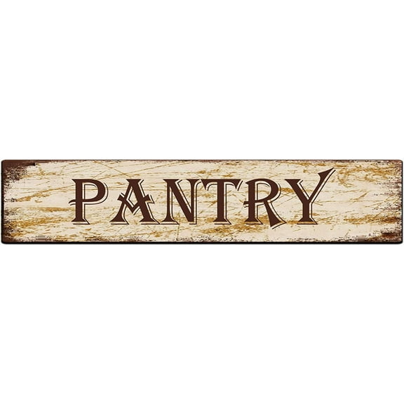 Pantry Metal Plaque Rustic Tin Sign Retro Wall Decor 4x16 in