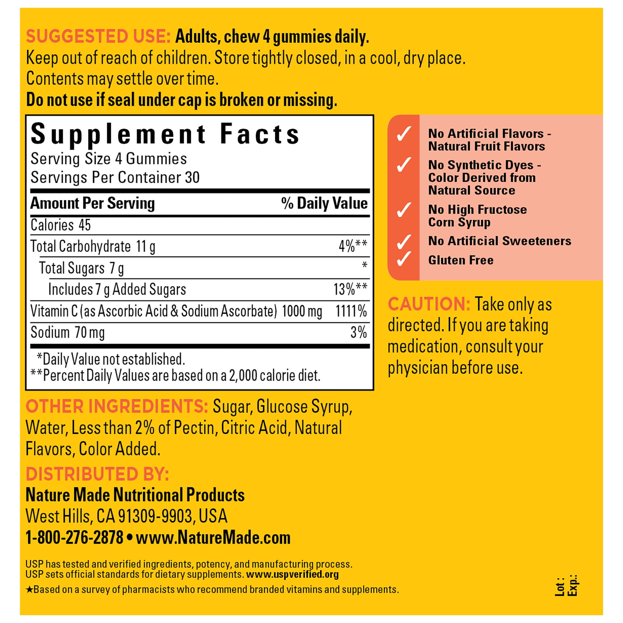 (3 pack) Nature Made Maximum Strength Dosage Vitamin C Gummies, 1000mg per Serving, 120 Count