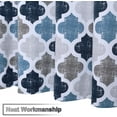 thumbnail image 6 of Shower Curtain, Geometric Quatrefoil Patterned Modern Poly-Cotton Farmhouse Fabric Shower Curtain for Bathroom, Navy/Blue/Grey, 72x72 Inches, 6 of 6