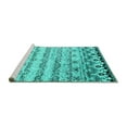 thumbnail image 2 of Ahgly Company Machine Washable Indoor Round Abstract Turquoise Blue Contemporary Area Rugs, 8' Round, 2 of 4