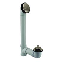 Westbrass 12" Sch. 40 PVC Bath Waste Assembly with Two-Hole Overflow and Twist & Close Drain, Polished Nickel