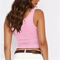 thumbnail image 6 of Gamivast Ribbed Tank Top for Women Sleeveless Scoop Neck Fitted Summer Cami Shirt Stretchy Basic Top for Daily Outfits Layering And Workout Pink L, 6 of 7