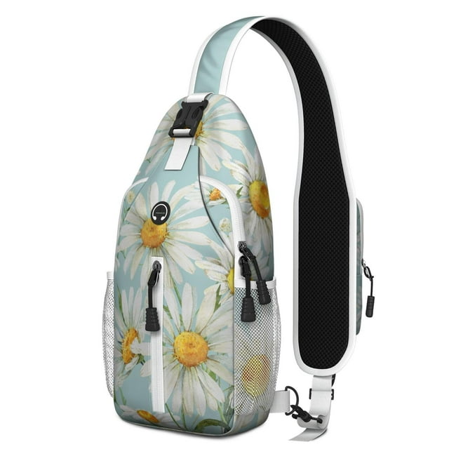 Sac à Bandoulière Boho Tropical avec Motif de Fleurs Aquarelle, Sac à Dos Léger et Durable avec Sangle Réglable, Multiples Compartiments, Design Artistique pour Activités Extérieures