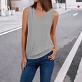 thumbnail image 3 of Holzkary Tank Top for Women V Neck Summer Sleeveless T Shirt Tunic Casual Loose Fit Blouses Ladies' Fashionable and Simple Summer Vest Top Casual Solid Color Sleeveless Top Grey 5Xl, 3 of 3