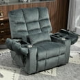 thumbnail image 4 of JUUXO Zero Gravity Lift Recliner Adult, Three Motor Zero Gravity Reciner with Adjustable Seat Height, Chenille, Indoor Recliners with Heated Massage, Navy Blue, 4 of 12
