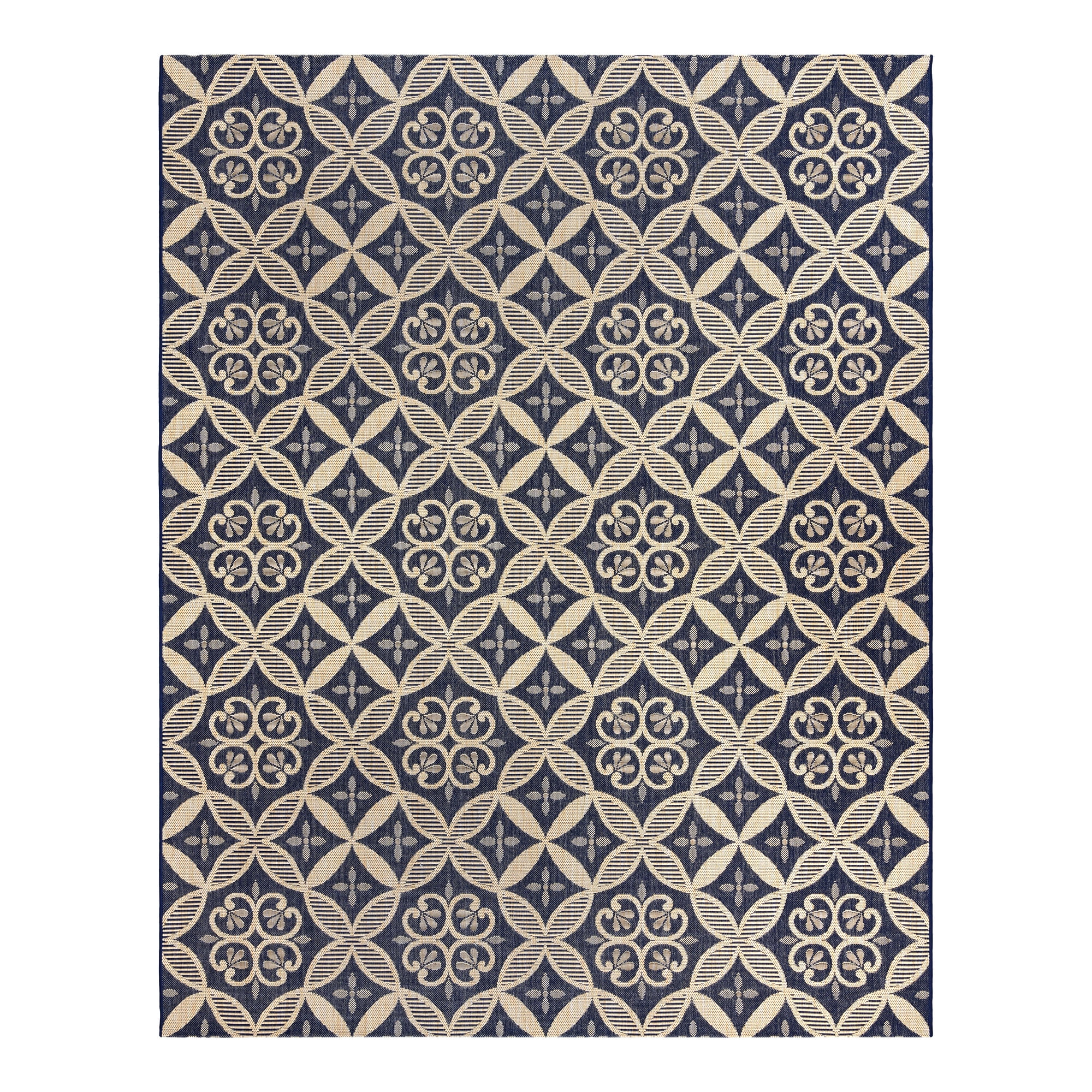 Gertmenian Paseo Niala Transitional Floral Navy/ Sand Area Rug, 8x10