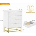 thumbnail image 3 of Ourlova Commode Organisatrice en Tissu à 4 Tiroirs – Petits Tiroirs de Rangement pour Chambre, Garde-Robe et Salon, Rangement Compact pour Vêtements, Table de Nuit Étroite Moderne, 3 of 7