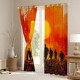 thumbnail image 3 of Manfei Kids Japanese Samurai Curtains Pack of 2 (42x84 Each), Black Orange Oil Printing Curtains Blackout, Ancient Tokyo Scenery Bedroom Curtains, Window Curtains Bedroom Decor, 3 of 6