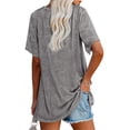 thumbnail image 4 of Womens V Neck TShirts Short Sleeve Loose Casual Summer Tops with Pocket, 4 of 5