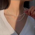 thumbnail image 4 of 2024 2 piezas Popular Color Plata Brillante Cadena de Clavícula Gargantilla Collar Para Mujeres Joyería Fina Boda Fiesta Cumpleaños Regalo--x524-Código de producto x551, 4 of 5