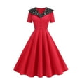 thumbnail image 2 of Ladies Women ElegantBowKnot Prom Short Sleeve Solid Evening Dresses, 2 of 5