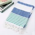 thumbnail image 2 of ESULOMP Cotton Absorbent Large Size Bath Towel European and American Knitted Striped Fringed Turkish Sand, 2 of 2