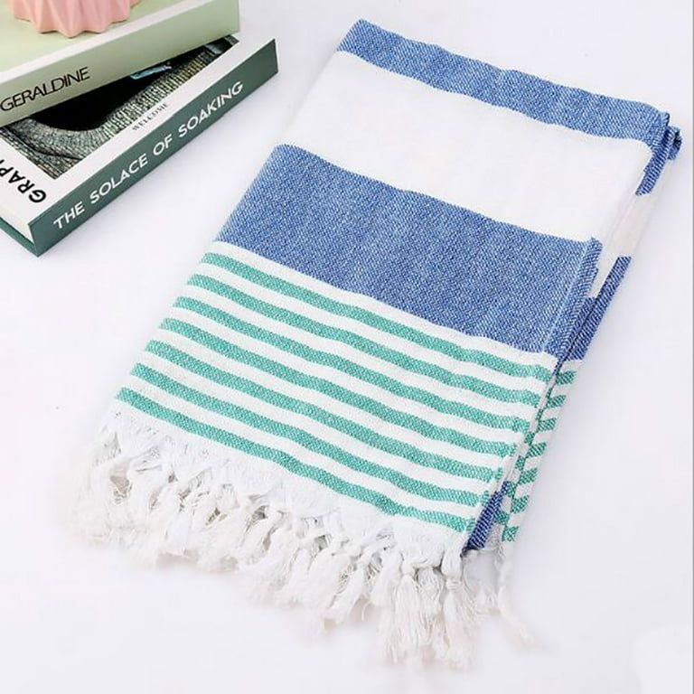 (SET of 6) 100% Turkish Cotton Beach Towel Set, Hammam Peshtemal Blanket,  Thin Light Compact Travel Towel for Adults, Oversized Quick Dry Sand Free