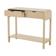 thumbnail image 6 of DecMode 36" x 30" Beige Wood Handmade 2 Drawer Console Table with Black Handles, 1-Piece, 6 of 9