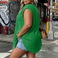 thumbnail image 6 of Yievot Plus Size Tank Tops for Women Trendy Pleated Sleeveless Shirts Side Slit Versatile Casual Tunic Tops, 6 of 7