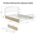 thumbnail image 3 of Queen Platform Bed Frame, White Metal Platform Bed Frame with 4 Drawers and Headboard, 3 of 5