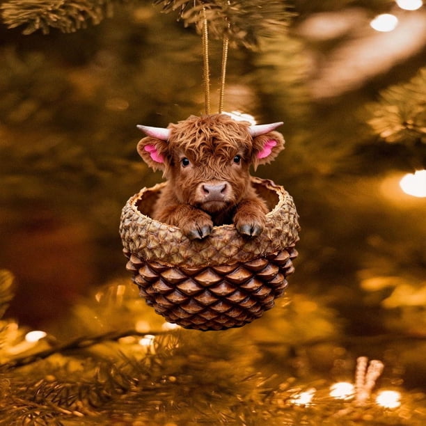 Adornos navideños Chopper de 8 cm con diseño de animales del bosque, para árbol de Navidad, regalo navideño, decoración colgante, decoración de jardín, decoración navideña y de Halloween.