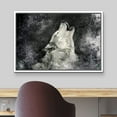 thumbnail image 3 of wall26 Framed Canvas Print Wall Art Howling Wolf on Grunge Black Background Animals Wildlife Digital Art Realism Chic Scenic Nature Wilderness for Living Room, Bedroom, Office - 16"x24" Whi, 3 of 5